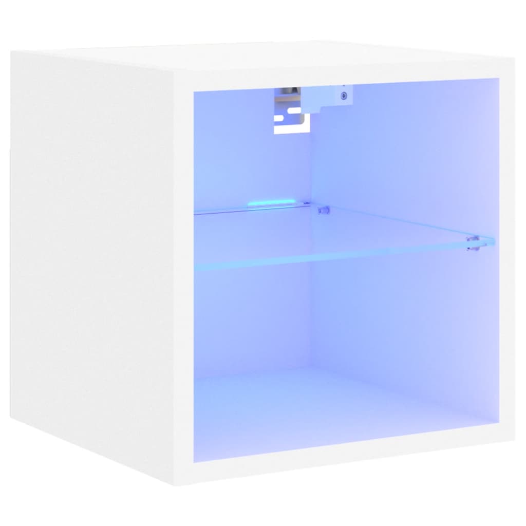 Meuble TV Blanc LED Mural - 30 cm-Mon Meuble TV-30 cm-30 cm-1-2