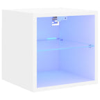 Meuble TV Blanc LED Mural - 30 cm-Mon Meuble TV-30 cm-30 cm-1-2
