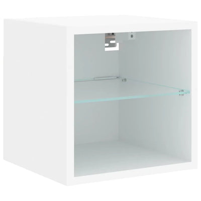 Meuble TV Blanc LED Mural - 30 cm