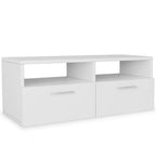 Meuble TV Blanc Mat en Bois d'Ingénierie - 2 Pièces-Mon Meuble TV-Chêne-2-3