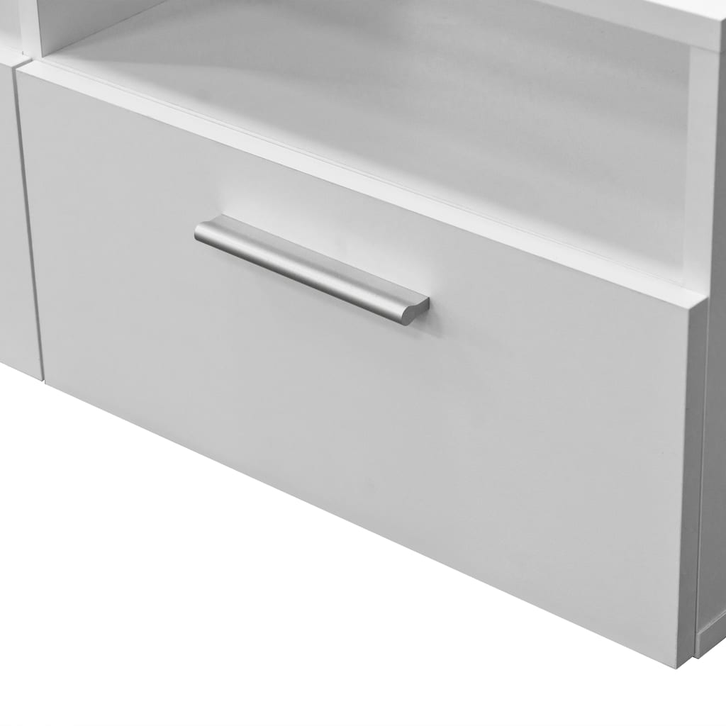 Meuble TV Blanc Mat en Bois d'Ingénierie - 2 Pièces-Mon Meuble TV-Chêne-2-5