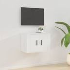 Meuble TV Blanc Mat et Bois - 2 Pièces-Mon Meuble TV-Blanc-1-57 x 34.5 x 40 cm-46