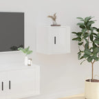 Meuble TV Blanc Mat et Bois - 2 Pièces-Mon Meuble TV-Blanc brillant-1-40 x 34.5 x 40 cm-24