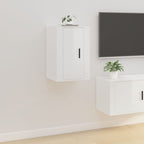 Meuble TV Blanc Mat et Bois - 2 Pièces-Mon Meuble TV-Blanc brillant-1-40 x 34.5 x 60 cm-35