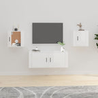 Meuble TV Blanc Mat et Bois - 2 Pièces-Mon Meuble TV-Blanc brillant-2-40 x 34.5 x 40 cm-62