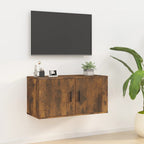 Meuble TV Blanc Mat et Bois - 2 Pièces-Mon Meuble TV-Chêne fumé-1-80 x 34.5 x 40 cm-50