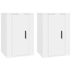 Meuble TV Blanc Mat et Bois - 2 Pièces-Mon Meuble TV-Chêne fumé-2-40 x 34.5 x 60 cm-2
