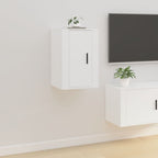 Meuble TV Blanc Mat et Bois - 2 Pièces-Mon Meuble TV-Chêne fumé-2-40 x 34.5 x 60 cm-4