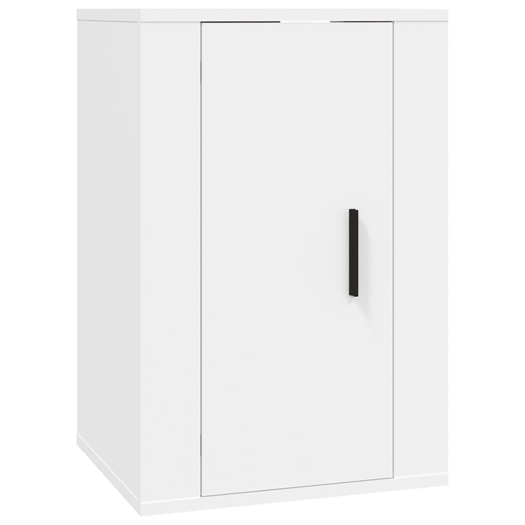 Meuble TV Blanc Mat et Bois - 2 Pièces-Mon Meuble TV-Chêne fumé-2-40 x 34.5 x 60 cm-5