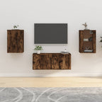 Meuble TV Blanc Mat et Bois - 2 Pièces-Mon Meuble TV-Chêne fumé-2-40 x 34.5 x 60 cm-69