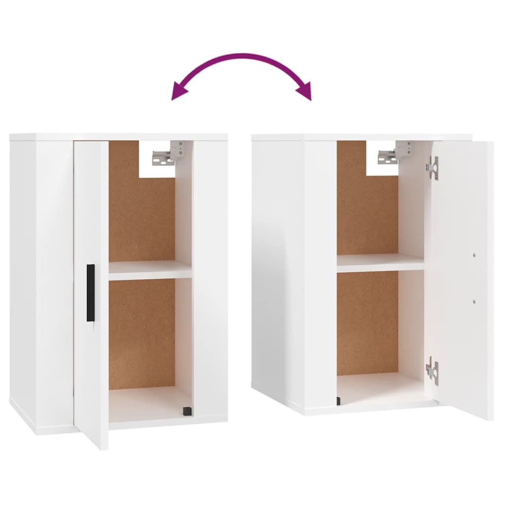 Meuble TV Blanc Mat et Bois - 2 Pièces-Mon Meuble TV-Chêne fumé-2-40 x 34.5 x 60 cm-9