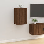 Meuble TV Blanc Mat et Bois - 2 Pièces-Mon Meuble TV-Chêne marron-1-40 x 34.5 x 60 cm-36