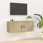 Meuble TV Blanc Mat et Bois - 2 Pièces-Mon Meuble TV-Chêne sonoma-1-100 x 34.5 x 40 cm-18