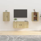 Meuble TV Blanc Mat et Bois - 2 Pièces-Mon Meuble TV-Chêne sonoma-2-40 x 34.5 x 60 cm-72
