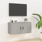 Meuble TV Blanc Mat et Bois - 2 Pièces-Mon Meuble TV-Gris béton-1-80 x 34.5 x 40 cm-49