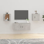 Meuble TV Blanc Mat et Bois - 2 Pièces-Mon Meuble TV-Gris béton-2-40 x 34.5 x 40 cm-59