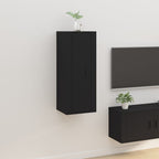 Meuble TV Blanc Mat et Bois - 2 Pièces-Mon Meuble TV-Noir-1-40 x 34.5 x 100 cm-19
