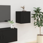 Meuble TV Blanc Mat et Bois - 2 Pièces-Mon Meuble TV-Noir-1-40 x 34.5 x 40 cm-28