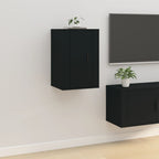 Meuble TV Blanc Mat et Bois - 2 Pièces-Mon Meuble TV-Noir-1-40 x 34.5 x 60 cm-37