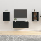 Meuble TV Blanc Mat et Bois - 2 Pièces-Mon Meuble TV-Noir-2-40 x 34.5 x 60 cm-71