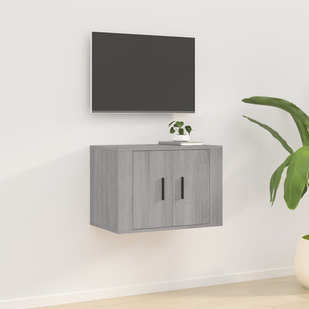 Meuble TV Blanc Mat et Bois - 2 Pièces-Mon Meuble TV-Sonoma gris-1-57 x 34.5 x 40 cm-47