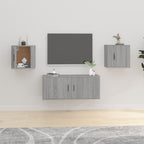 Meuble TV Blanc Mat et Bois - 2 Pièces-Mon Meuble TV-Sonoma gris-2-40 x 34.5 x 40 cm-64