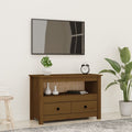 Meuble TV Bois Bas en Pin Massif - 79 cm-Mon Meuble TV-marron miel-1-1