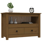 Meuble TV Bois Bas en Pin Massif - 79 cm-Mon Meuble TV-Naturel-1-4