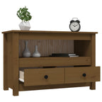 Meuble TV Bois Bas en Pin Massif - 79 cm-Mon Meuble TV-Naturel-1-5