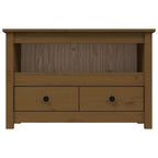 Meuble TV Bois Bas en Pin Massif - 79 cm-Mon Meuble TV-Naturel-1-6