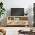 Meuble TV Bois Beige Effet Chêne et Métal - 102 cm-Mon Meuble TV-Chêne sonoma-1-1