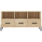 Meuble TV Bois Beige Effet Chêne et Métal - 102 cm-Mon Meuble TV-Gris béton-1-5