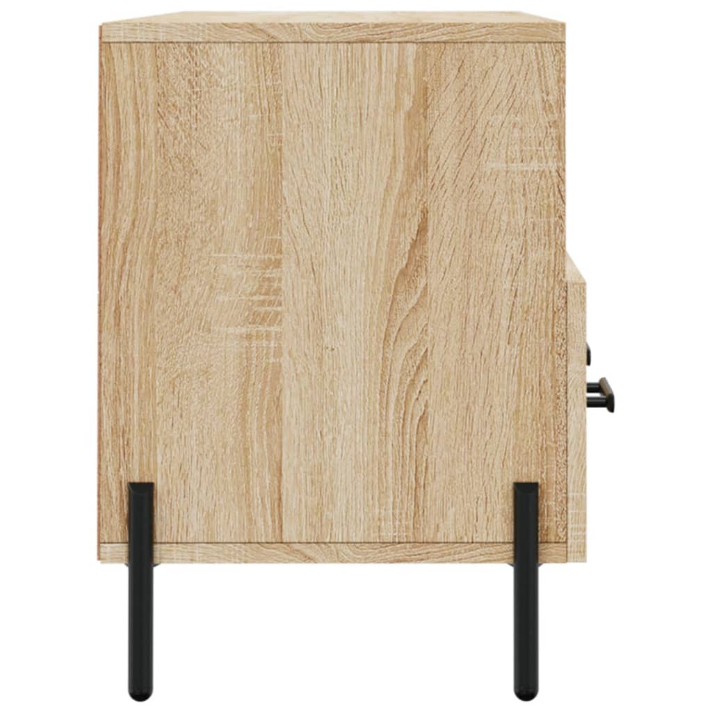 Meuble TV Bois Beige Effet Chêne et Métal - 102 cm-Mon Meuble TV-Gris béton-1-7