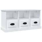 Meuble TV Bois Blanc et Noir - 100 cm-Mon Meuble TV-Blanc-1