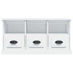 Meuble TV Bois Blanc et Noir - 100 cm-Mon Meuble TV-Blanc-6