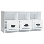 Meuble TV Bois Blanc et Noir - 100 cm-Mon Meuble TV-Blanc-7