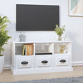 Meuble TV Bois Blanc et Noir - 100 cm-Mon Meuble TV-Blanc brillant-12