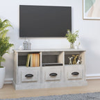 Meuble TV Bois Blanc et Noir - 100 cm-Mon Meuble TV-Gris béton-14