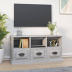 Meuble TV Bois Blanc et Noir - 100 cm-Mon Meuble TV-Sonoma gris-15