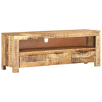 Meuble TV Bois Brut Clair en Manguier - 110 cm-Mon Meuble TV-1