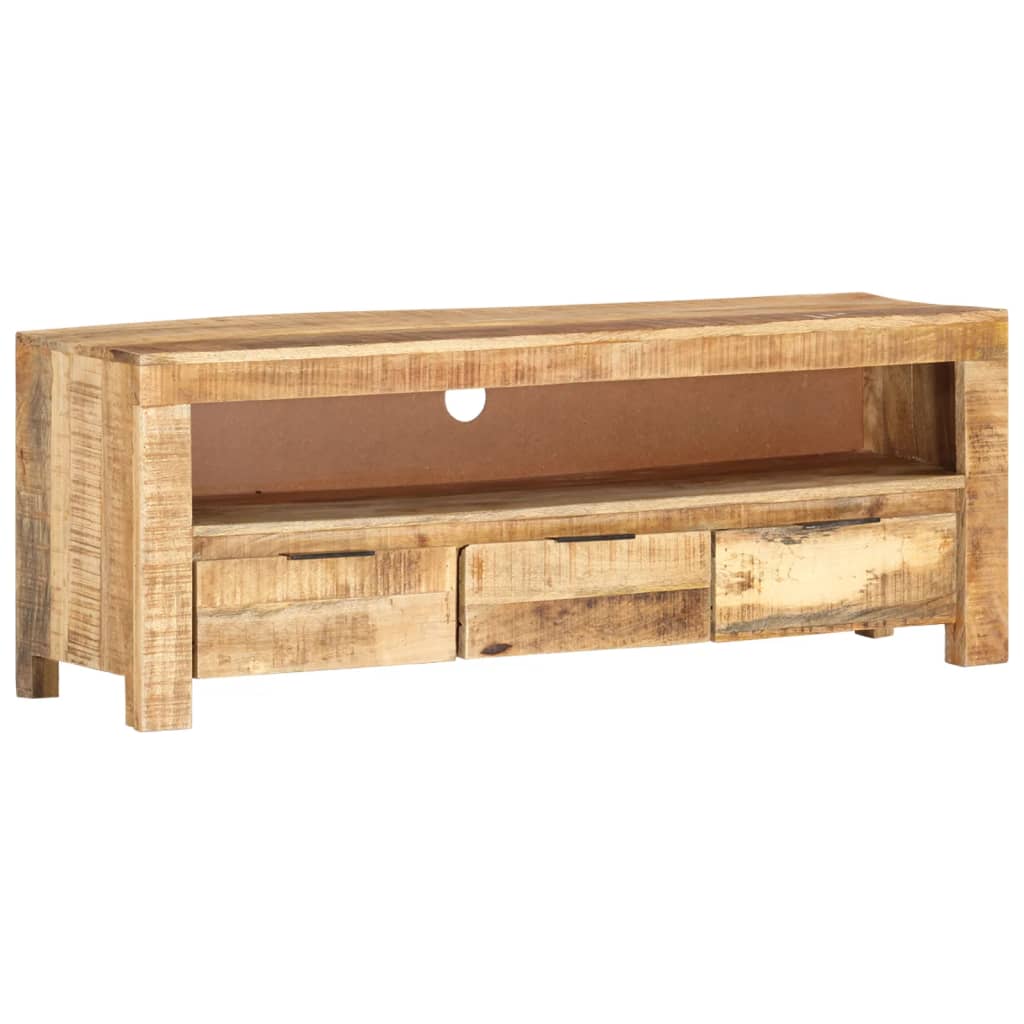 Meuble TV Bois Brut Clair en Manguier - 110 cm-Mon Meuble TV-10