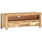 Meuble TV Bois Brut Clair en Manguier - 110 cm-Mon Meuble TV-10