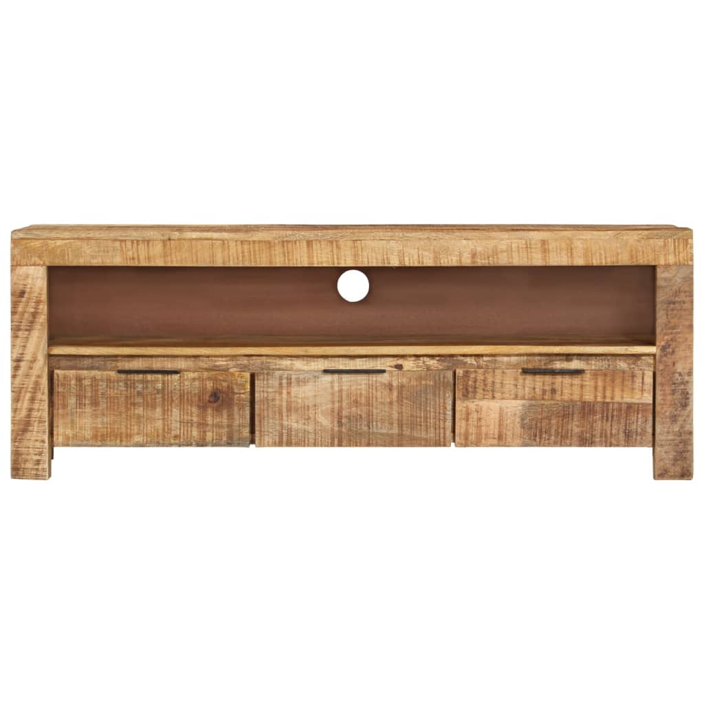 Meuble TV Bois Brut Clair en Manguier - 110 cm-Mon Meuble TV-2