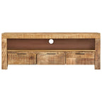 Meuble TV Bois Brut Clair en Manguier - 110 cm-Mon Meuble TV-2