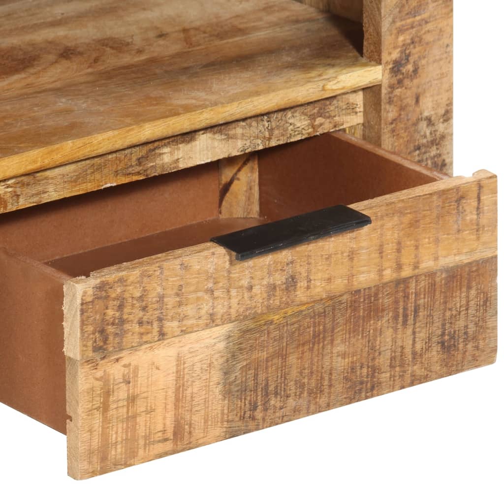 Meuble TV Bois Brut Clair en Manguier - 110 cm-Mon Meuble TV-5