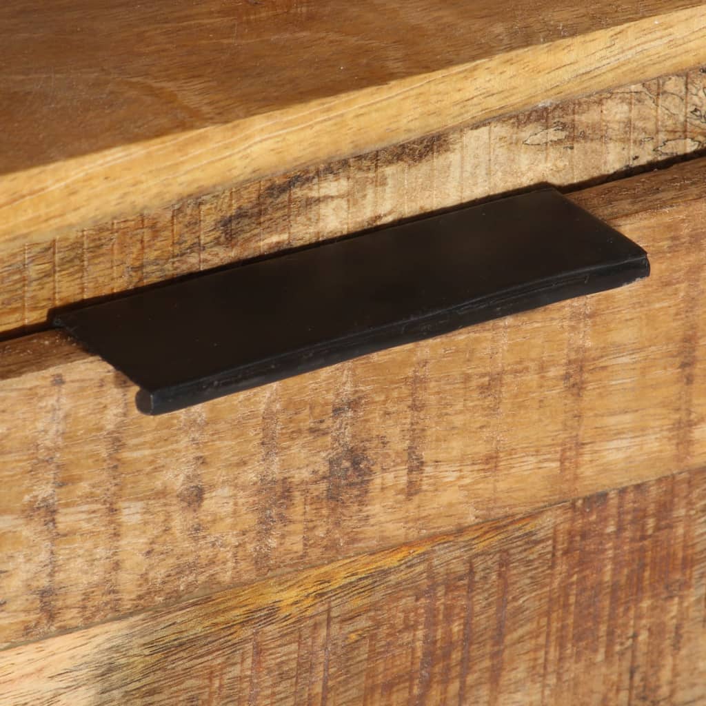 Meuble TV Bois Brut Clair en Manguier - 110 cm-Mon Meuble TV-7