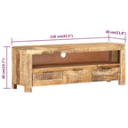 Meuble TV Bois Brut Clair en Manguier - 110 cm-Mon Meuble TV-8