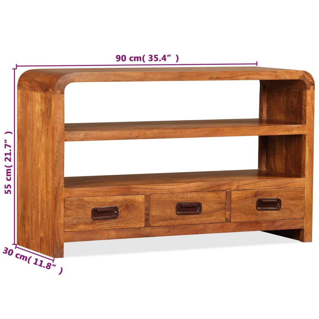 Meuble TV Bois Brut en Acacia Massif - 90 cm-Mon Meuble TV-11