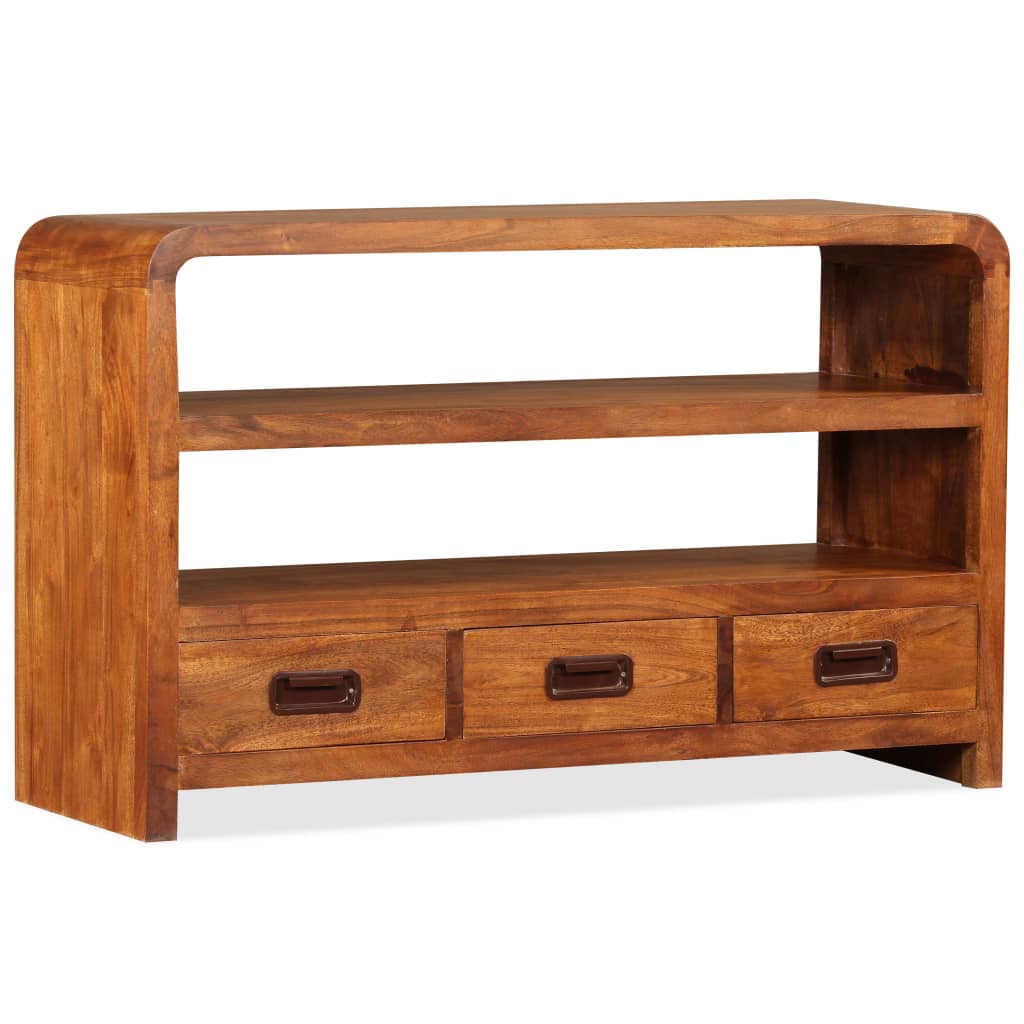 Meuble TV Bois Brut en Acacia Massif - 90 cm-Mon Meuble TV-2