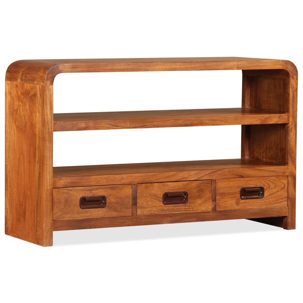 Meuble TV Bois Brut en Acacia Massif - 90 cm-Mon Meuble TV-5